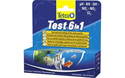 TETRA TEST 6 in1 w paskach PH,KH,GH,NO2,NO3,CL2