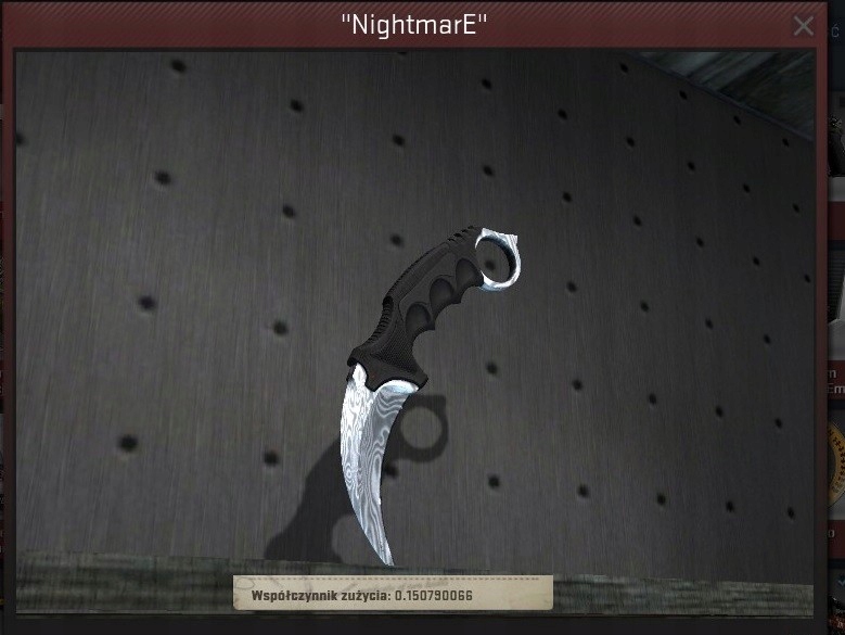 KARAMBIT Stal Damasceńska @ FT 3/5 + NameTag CSGO