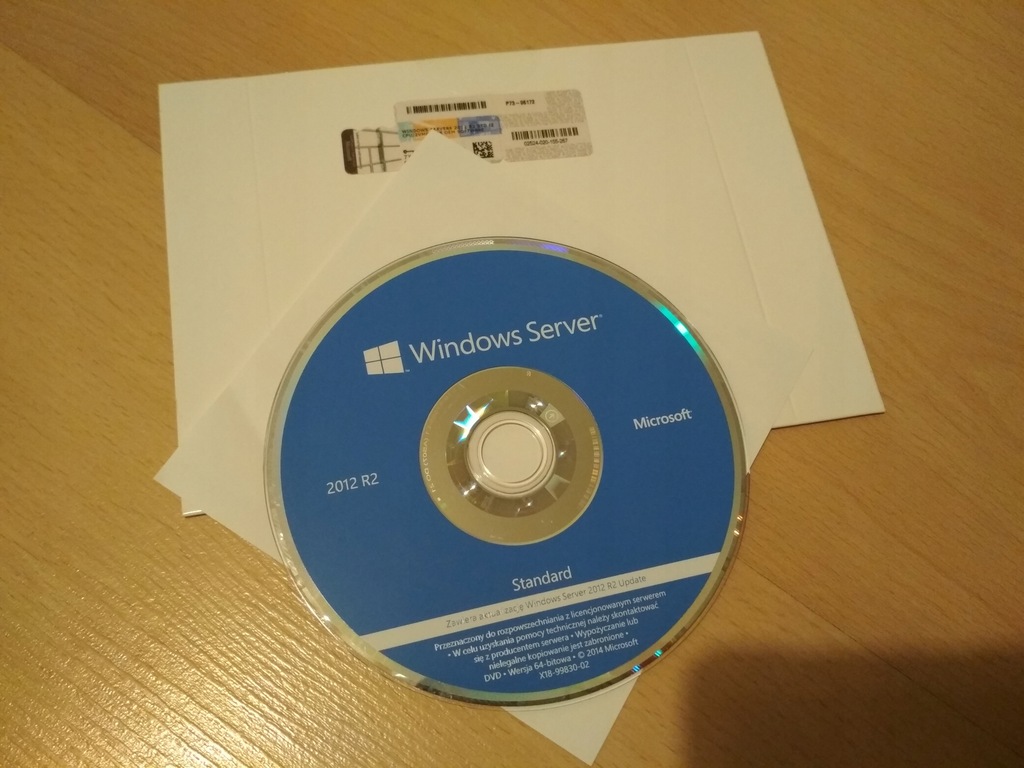 Windows Server Standard 2012 R2 x64 POLSKI DVD PL