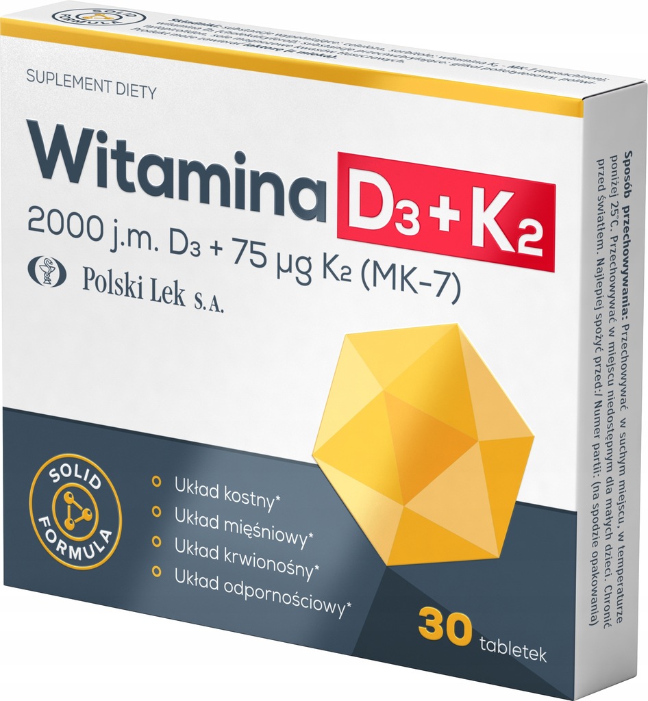 Witamina 2000 Jm D3 75 µg K2 Mk 7 30 Tabletek