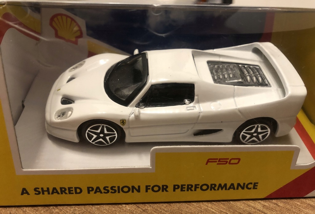 Auto Samochód FERRARI F50 Shell Bburago 1:43 2018