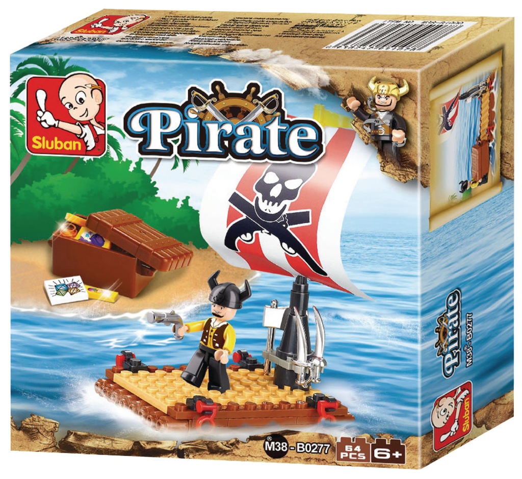 Klocki SLUBAN PIRATE pirat tratwa piracka + skarby