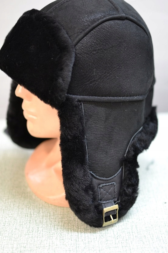 CZAPKA ZIMOWA USZATKA PILOTKA MĘSKA skóra 58cm