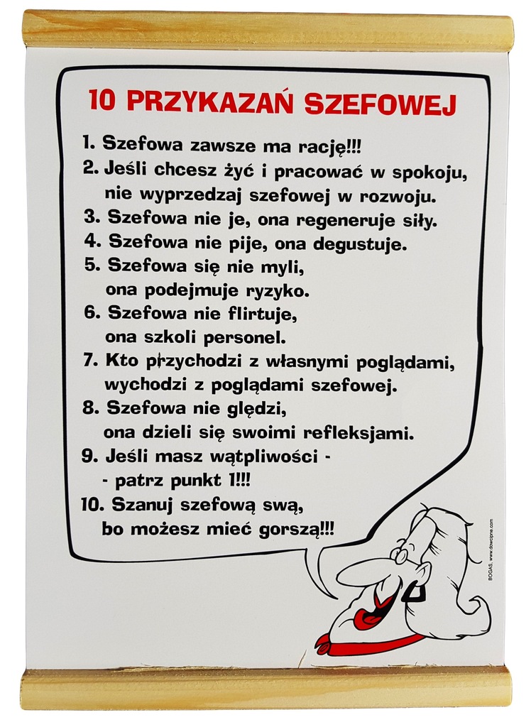 Dyplom 10 Przykazań Szefowej, Prezent dla SZEFOWEJ