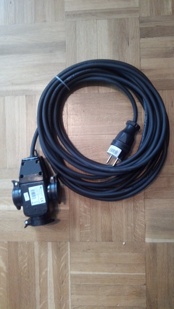 Kabel zasilający 10m guma OW 3x1,5 potrójny