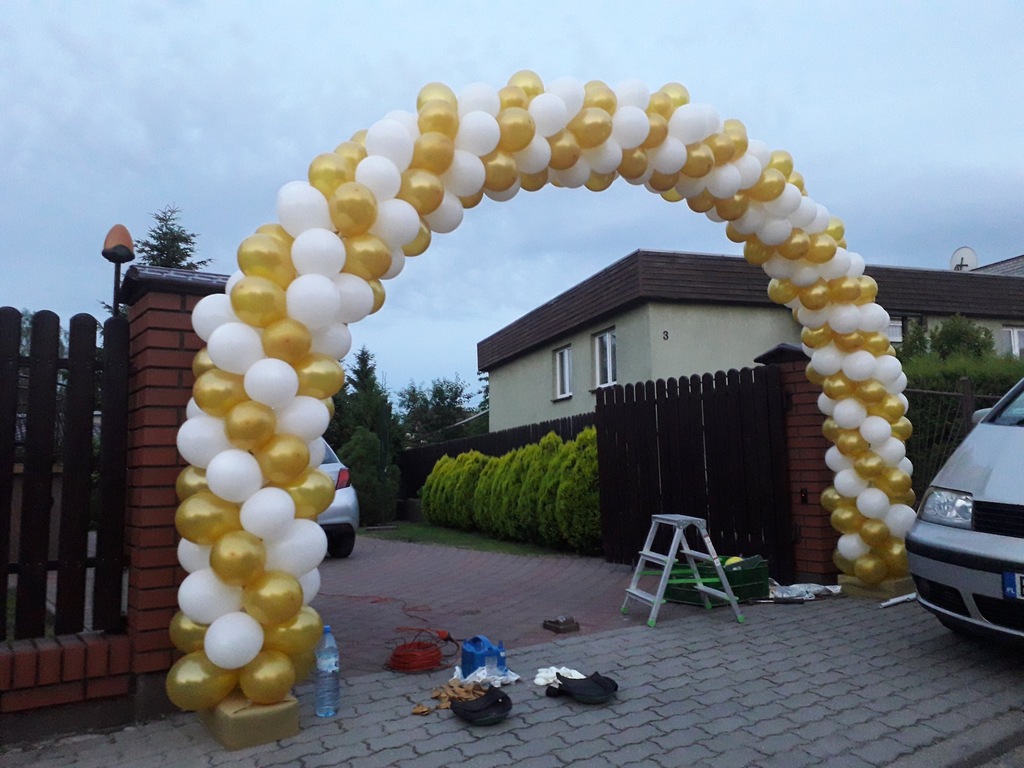 Brama z balonów girlanda balonowa łuk hel ledowe - 7410471275