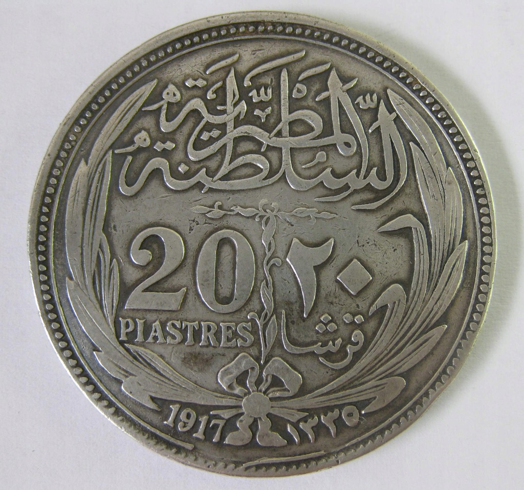 20 PIASTRÓW 1917 EGIPT, FUAD