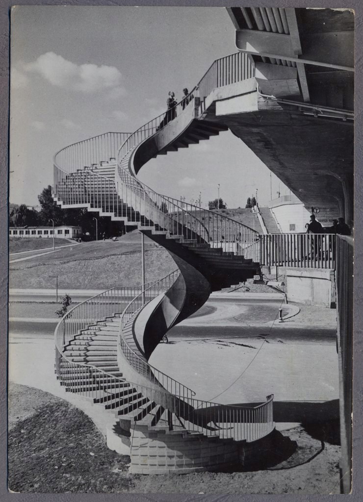 Warszawa 1964r. Schody Most GDAŃSKI a623