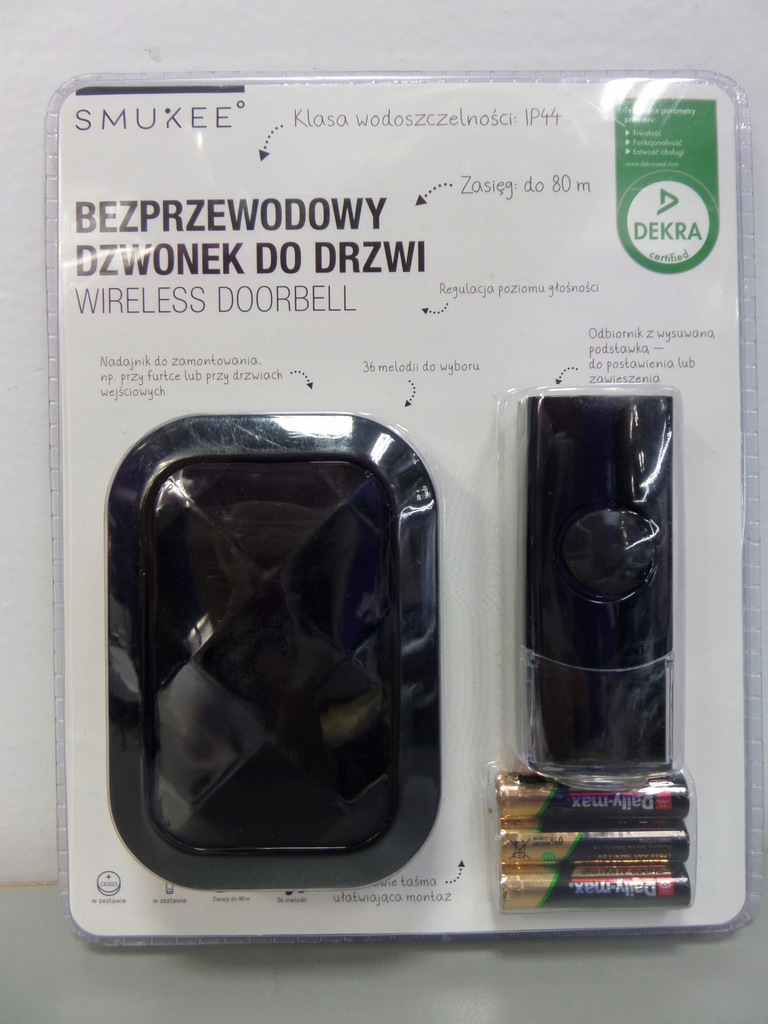 BEZPRZEWDODOWY DZWONEK DO DRZWI DEKRA (T33761)