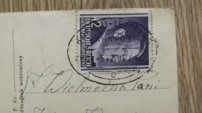 Krakau Lemberg 1942 Bahn Post stempel pieczęć GG