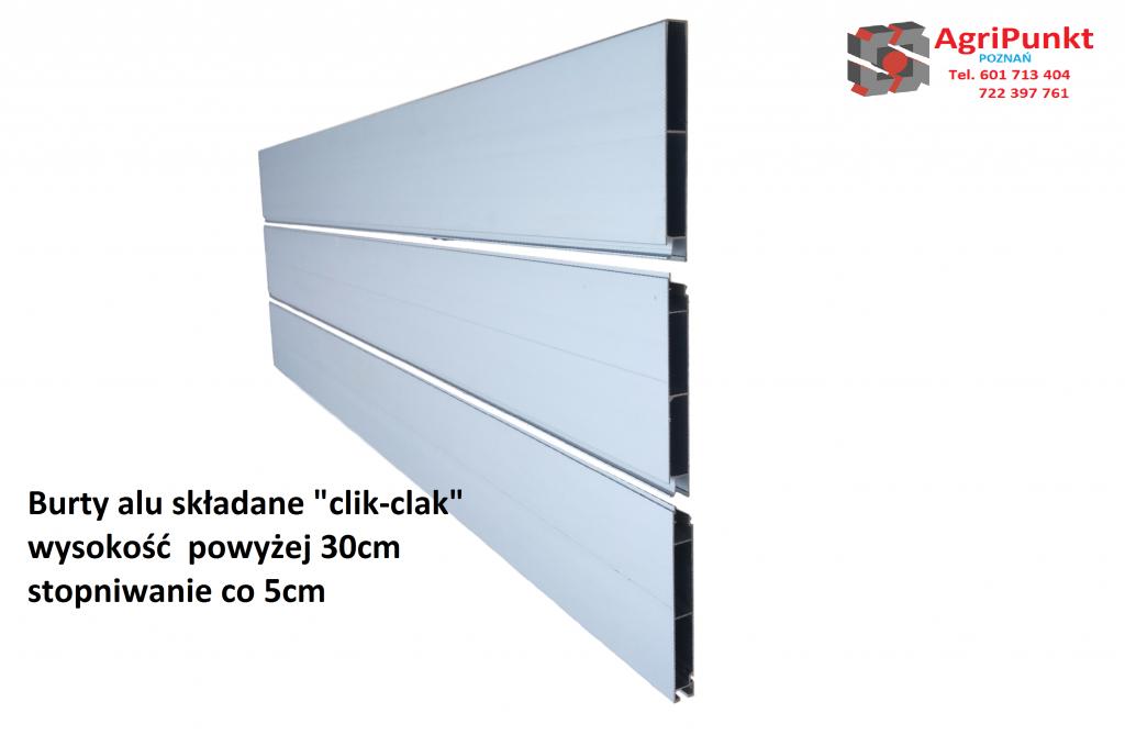 Burty aluminiowe składane H200/25 ANODA