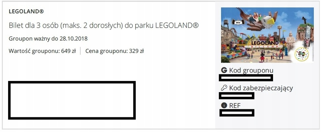Legoland Billund, Dania- Groupon/ 2 bilety dla 2+1