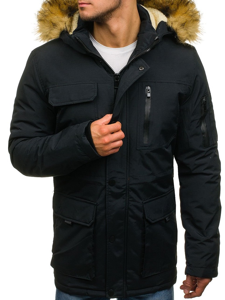 KURTKA MĘSKA ZIMOWA PARKA CZARNA 4604 ROZMIAR_2XL