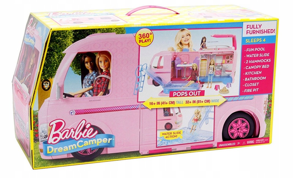 Barbie Kamper Rozkładany Samochód FBR34 MATTEL