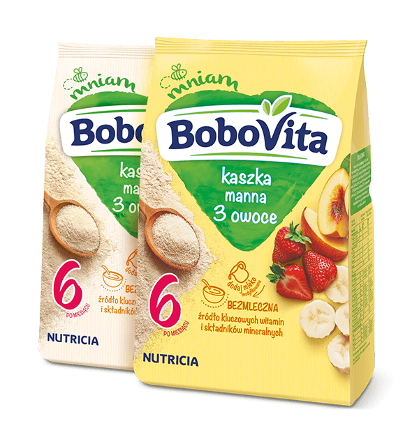 Kaszka manna bezmleczna BoboVita 3 owoce 230 g