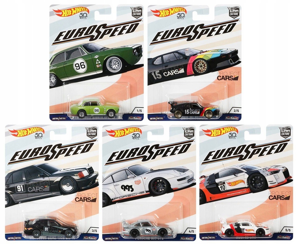 HOT WHEELS 2017 EURO SPEED ZESTAW 5szt CAR CULTURE
