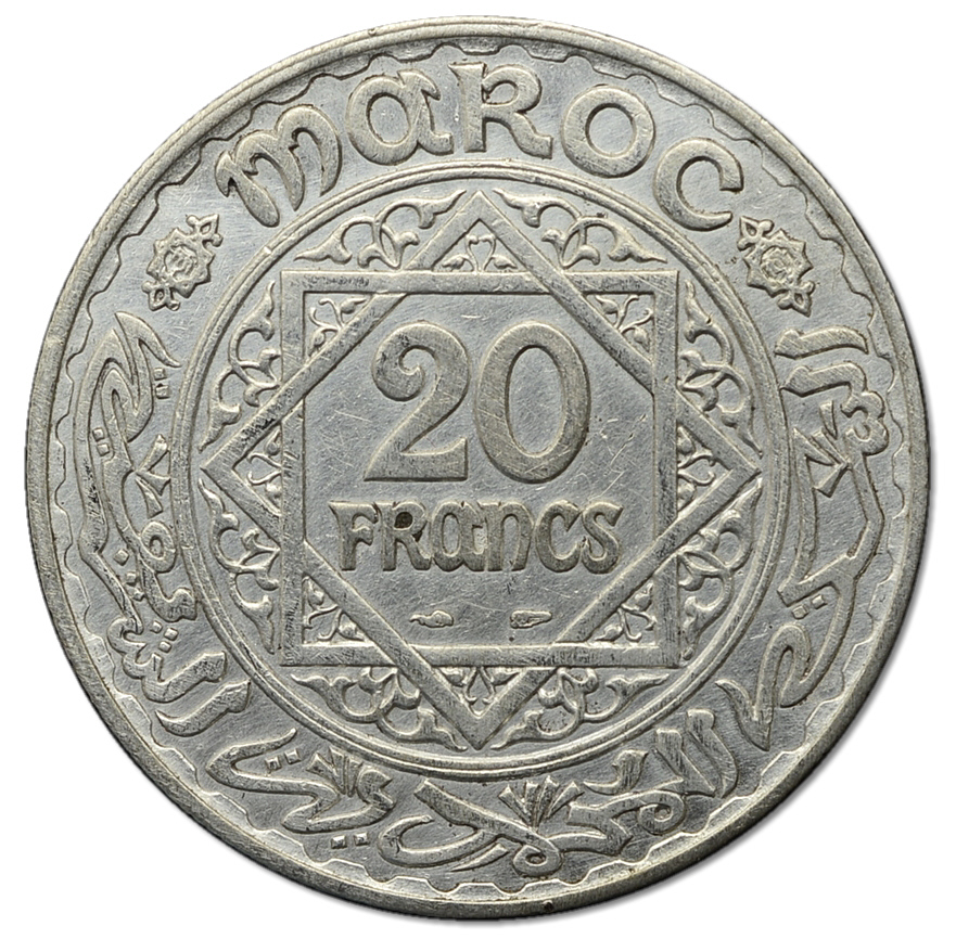35.MAROKO, 20 FRANKÓW 1933