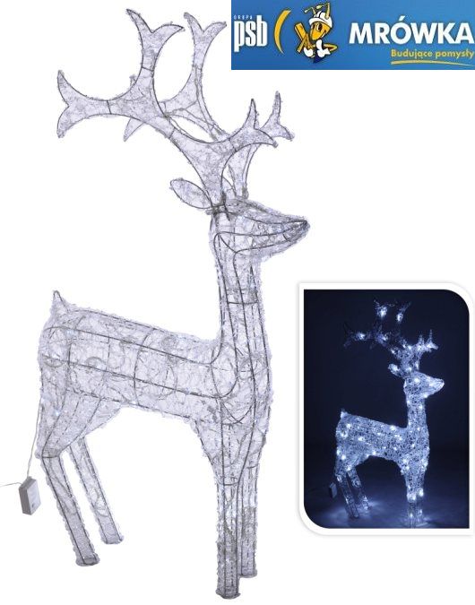 RENIFER 60 LED OZDOBY ŚWIĄTECZNE LAMPKI