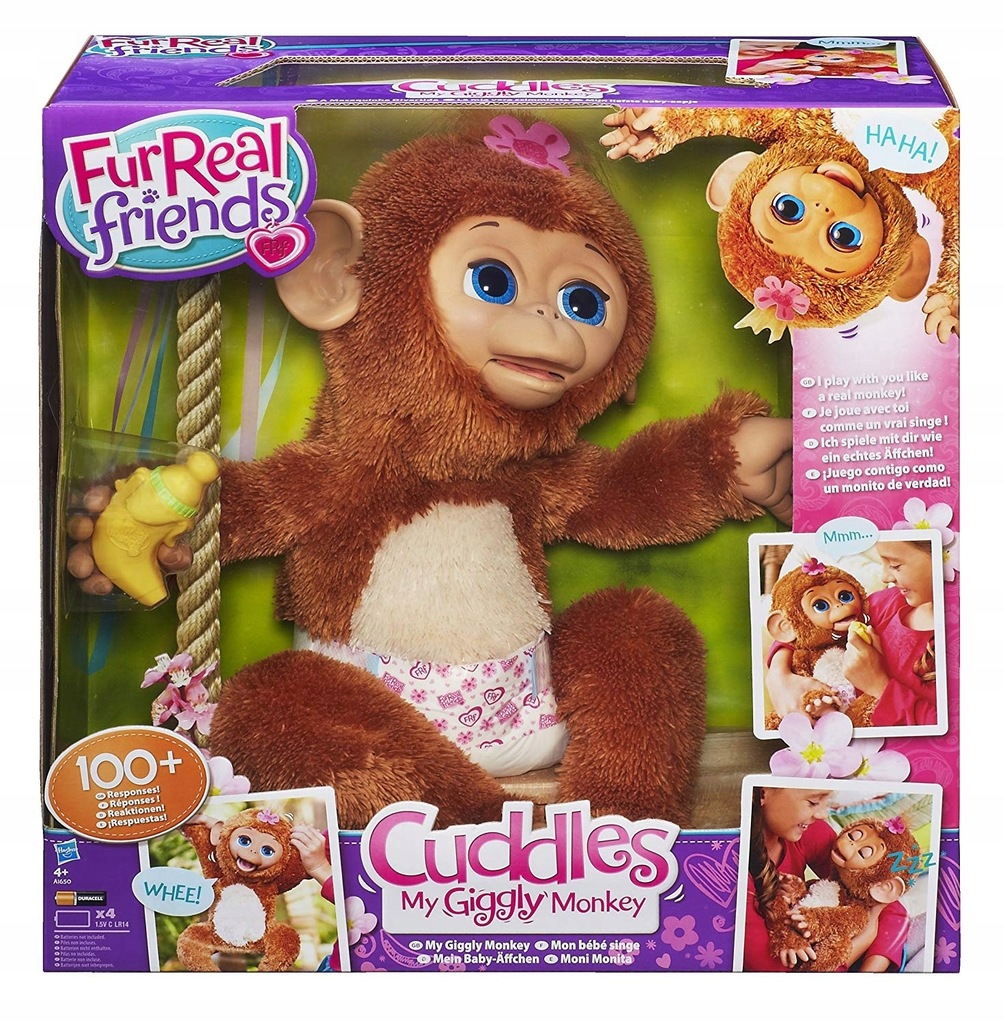 Interaktywna małpka FURREAL Cuddles Giggly mówi
