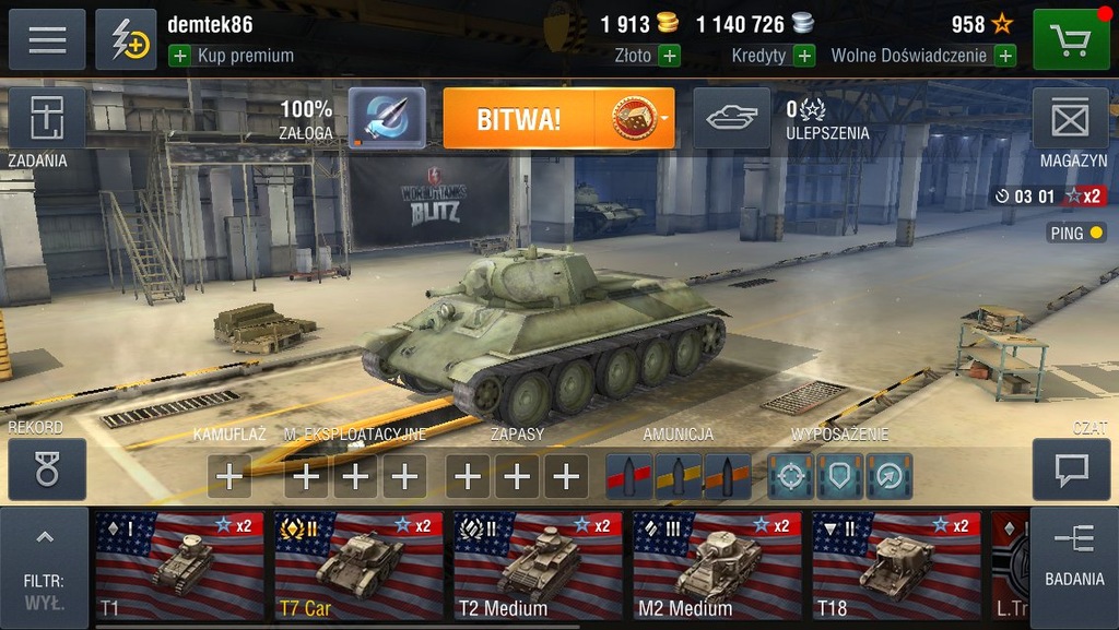 WOT Blitz + World of Tanks/ 2000 Gold/PremiumTanks