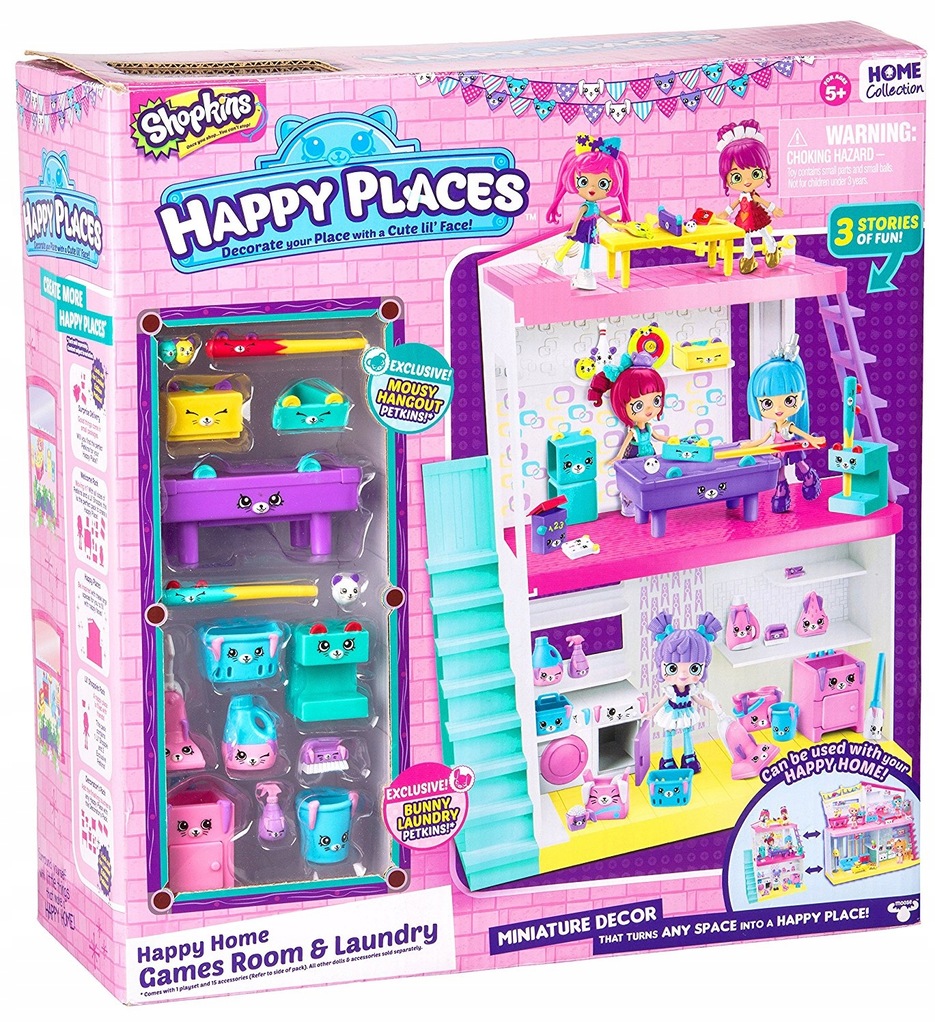 SHOPKINS HAPPY PLACES PETKINS DOMEK POKÓJ PRALNIA