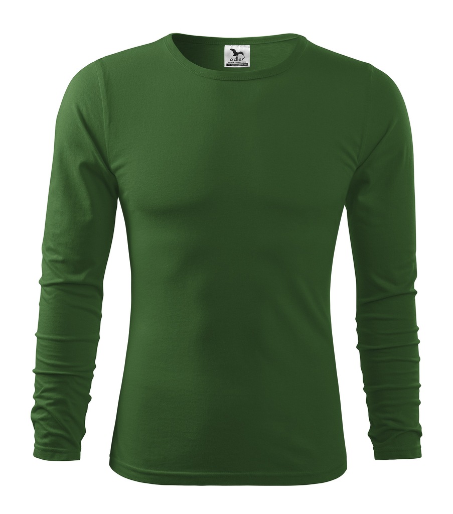 Gładka koszulka long-sleeve Fit - S / zielonyB