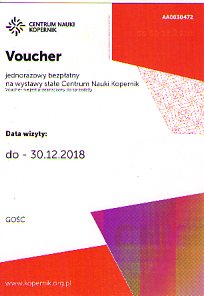 Voucher do Centrum Nauki Kopernik w Warszawie