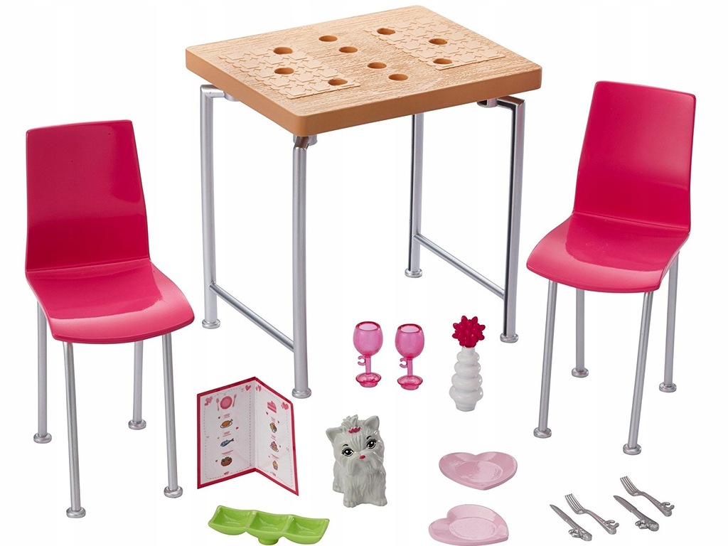 BARBIE MEBELKI I AKCESORIA JADALNIA ZESTAW DVX45