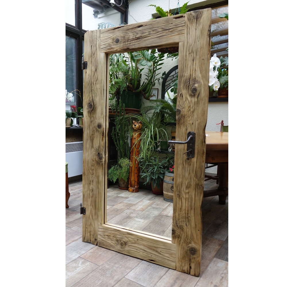 DEF-LOFT lustro industrialne rama ze starych drzwi