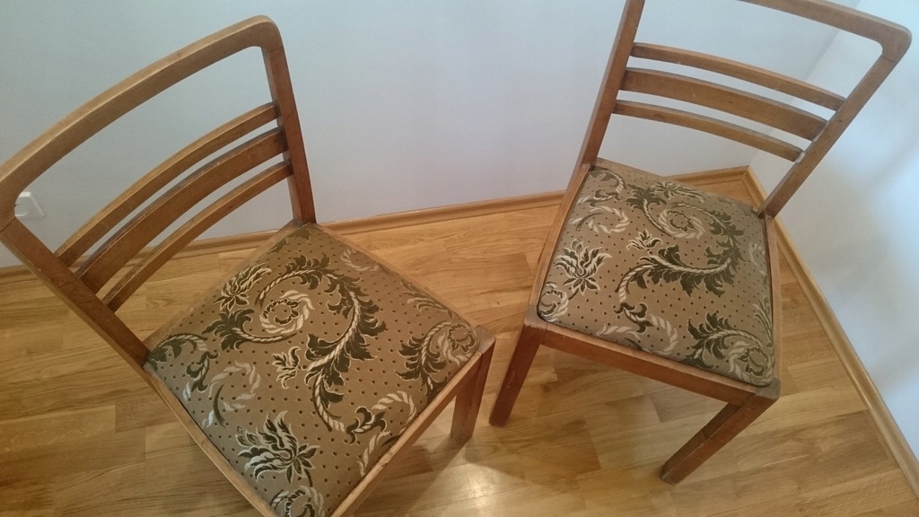 komplet 4 krzeseł przedwojennych w stylu ART DECO