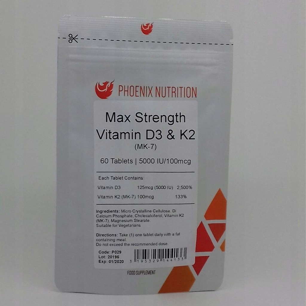 Phoenix Nutrition Witamina D3 5000 IU+K2 100mcg x6