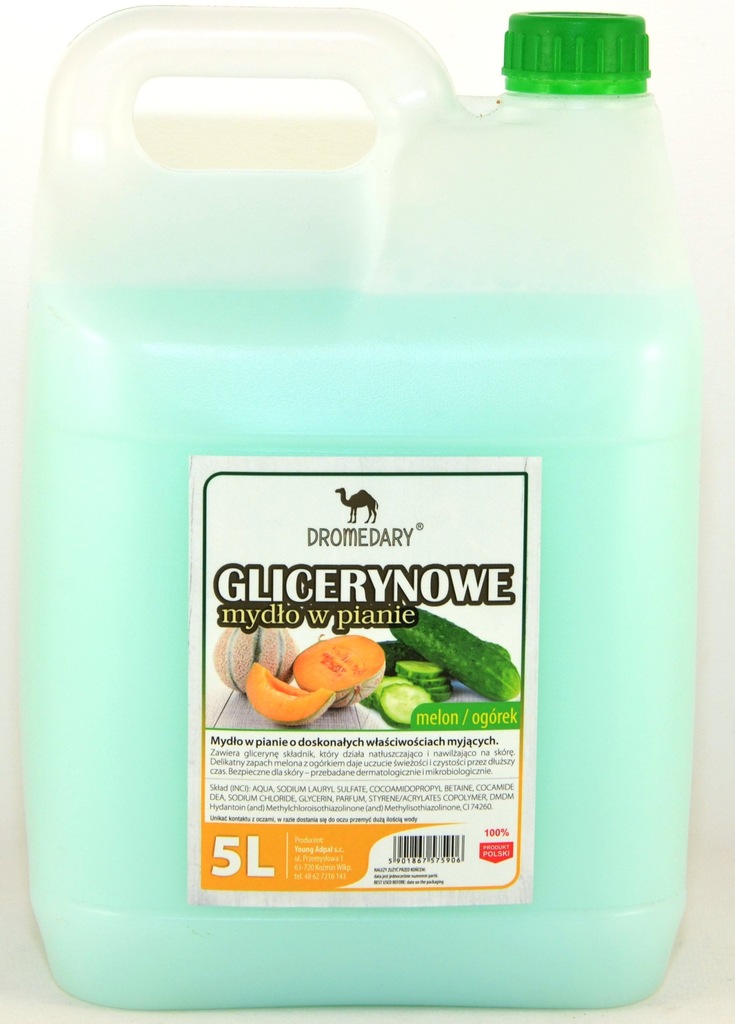 DROMEDARY GLICERYNOWE MYDŁO W PŁYNIE MELON/OGÓR 5L