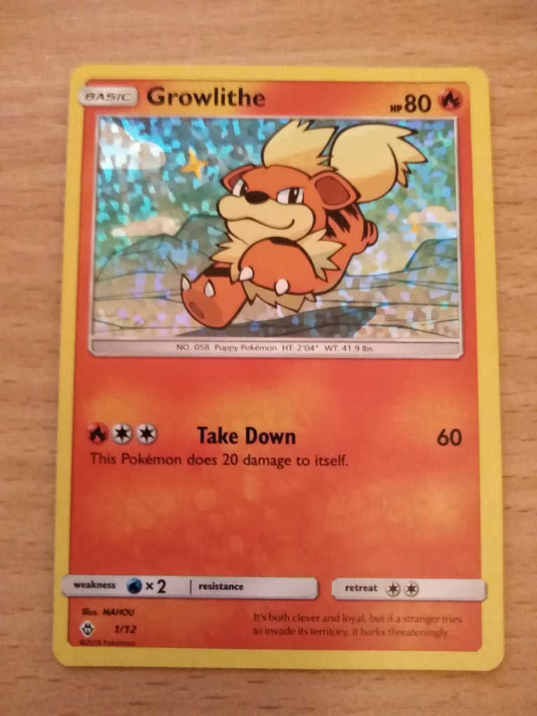 Karta POKEMON McDonald's Happy Meal GROWLITHE 2018