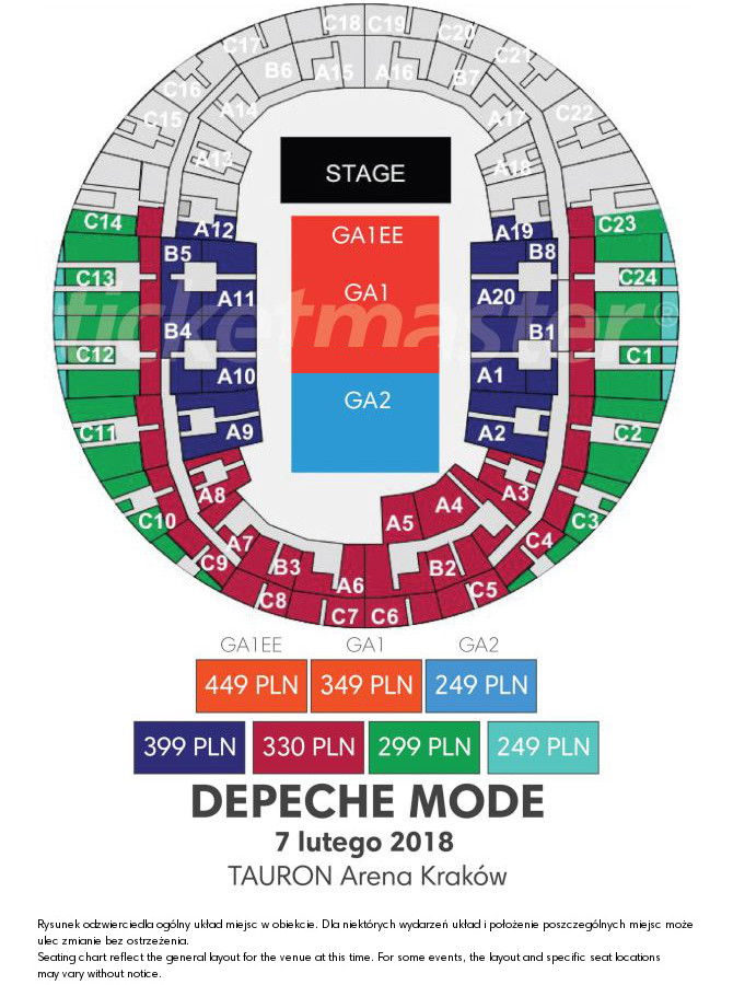 Bilety Depeche Mode Kraków Tauron Arena sektor A9