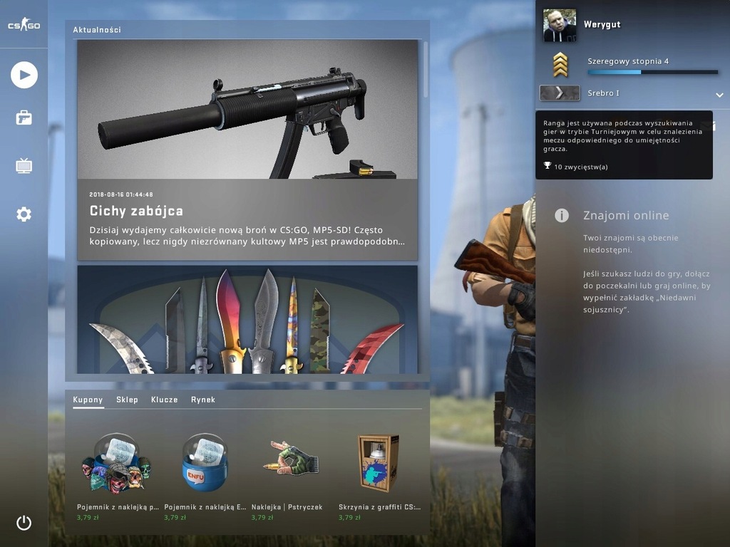 KONTO STEAM CS:GO RANGA S1, 5 h