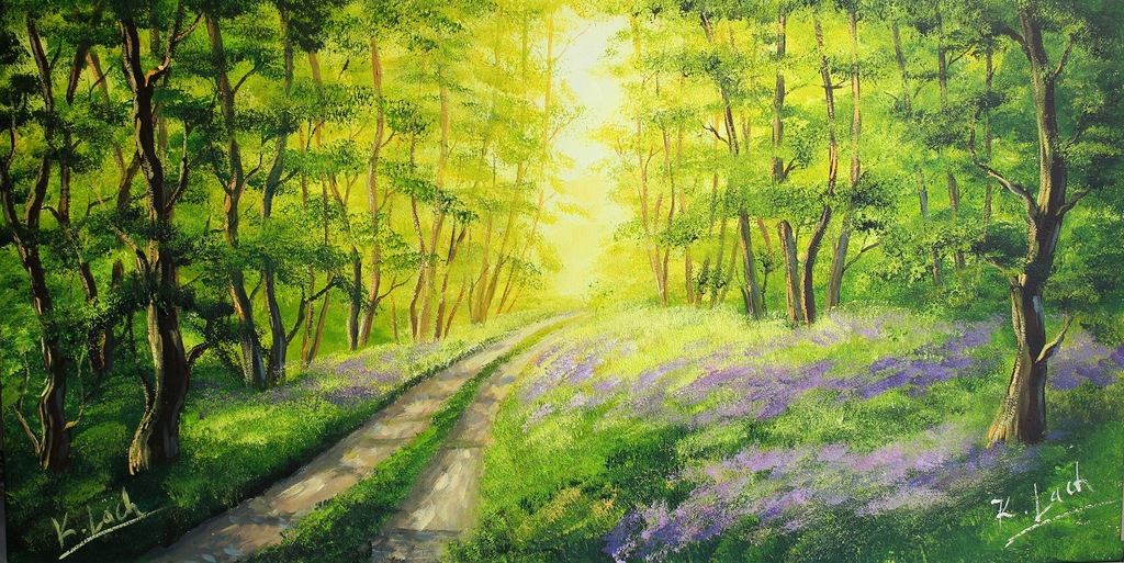 K Lach Obraz Wiosenny las 100x50
