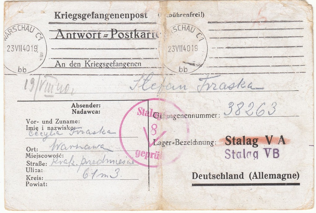 Stalag VB Villingen kartka 1940 (60)