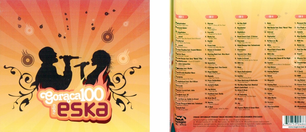 GORĄCA 100 RADIO ESKA 5CD BOX SET MAGIC 2007R.