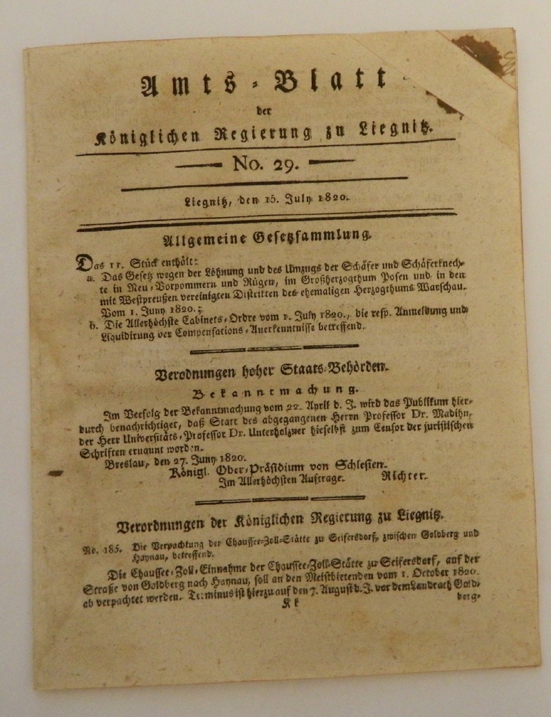 1820 Beersdorf Seifersdorf  Vogelsdorf  Hirschberg