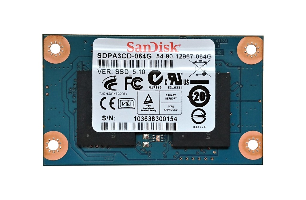 Dysk SSD ZIF 1,8" SanDisk 64 GB IDE PATA MLC