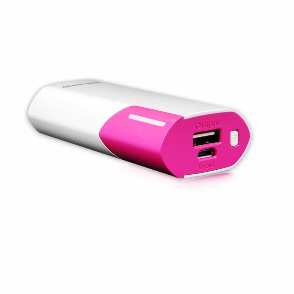 Whitenergy POWERBANK 4000mAh 1A USB biało-różowy,