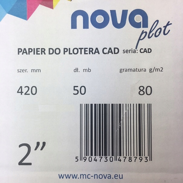 Papier w roli do plotera 420 x 50m 80g NOVAplot