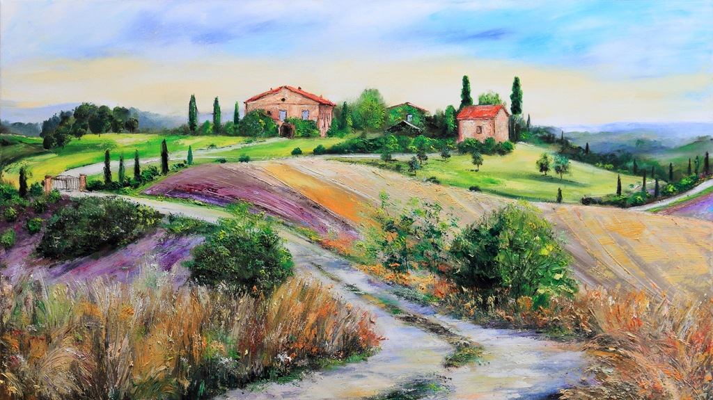 TOSKANIA  obraz olejny 90x50 cm