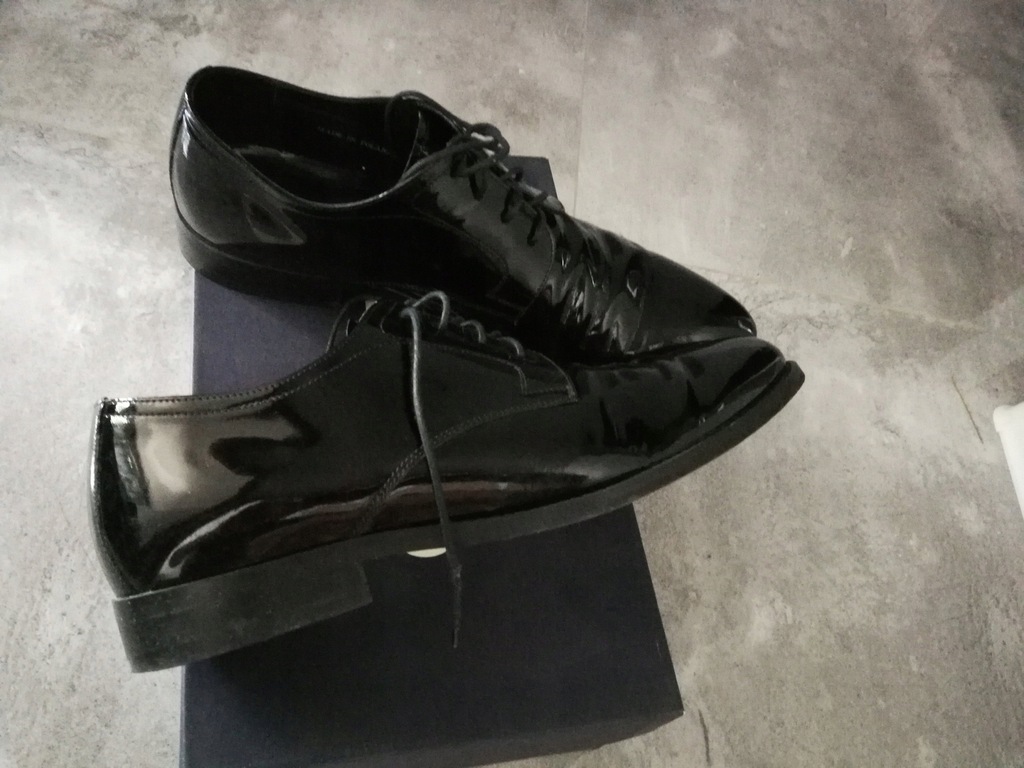 Buty lakierki RYŁKO idealne na ślub STAN IDEAŁ