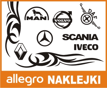 NAKLEJKI - NAROŻNIKI DO CIĘŻARÓWEK wszystkie marki