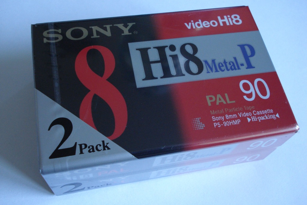 SONY VIDEO 8 mm METAL 90 - NOWA - FOLIA 2-Pack