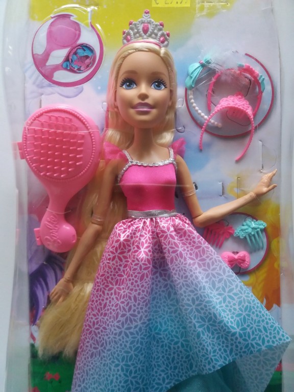 lalka Barbie 43 cm długowłosa - 7252358793 oficjalne archiwum Allegro