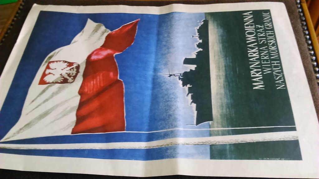 plakat propaganda Marynarka Wojenna Gdynia LWP mar
