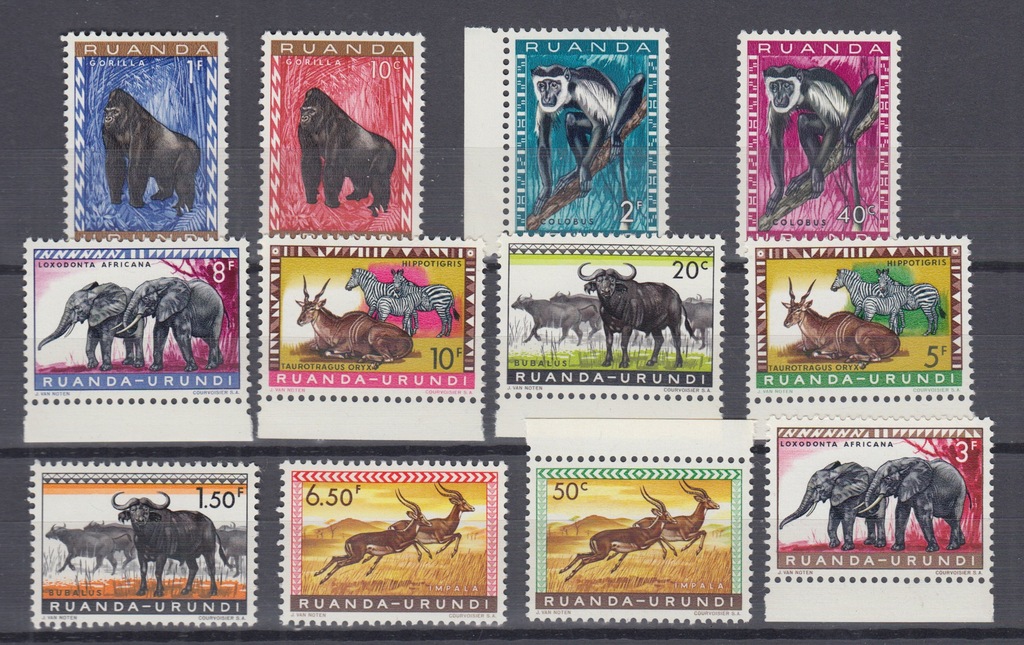 Kolonie BELGII RUANDA URUNDI ** FAUNA ZWIERZETA **