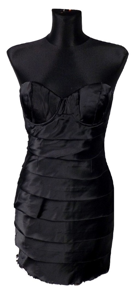 LIPSY sukienka mała czarna krój suwak 34 XS SALE